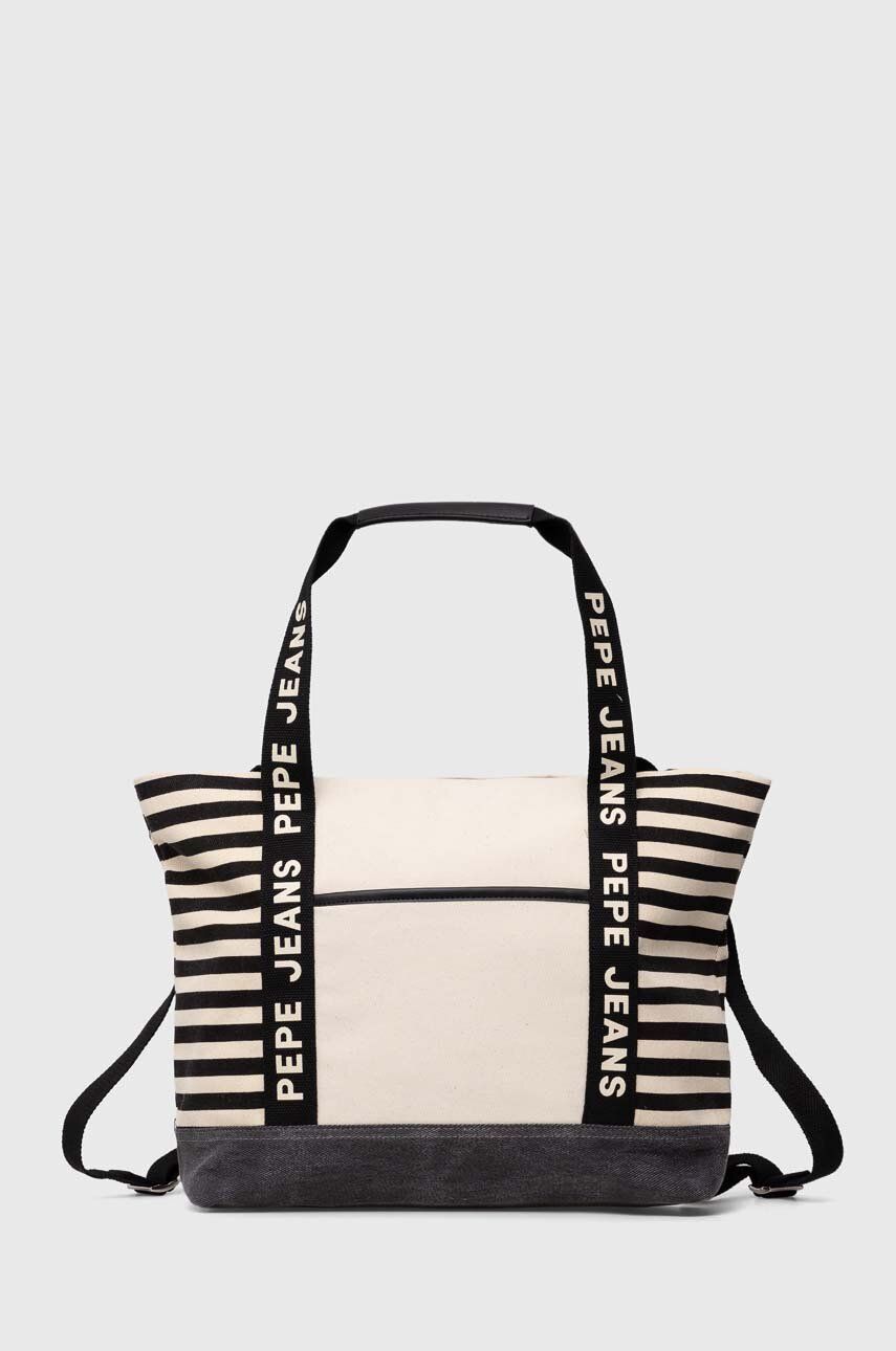 Ruksak Pepe Jeans dámsky, čierna farba, veľký, vzorovaný
