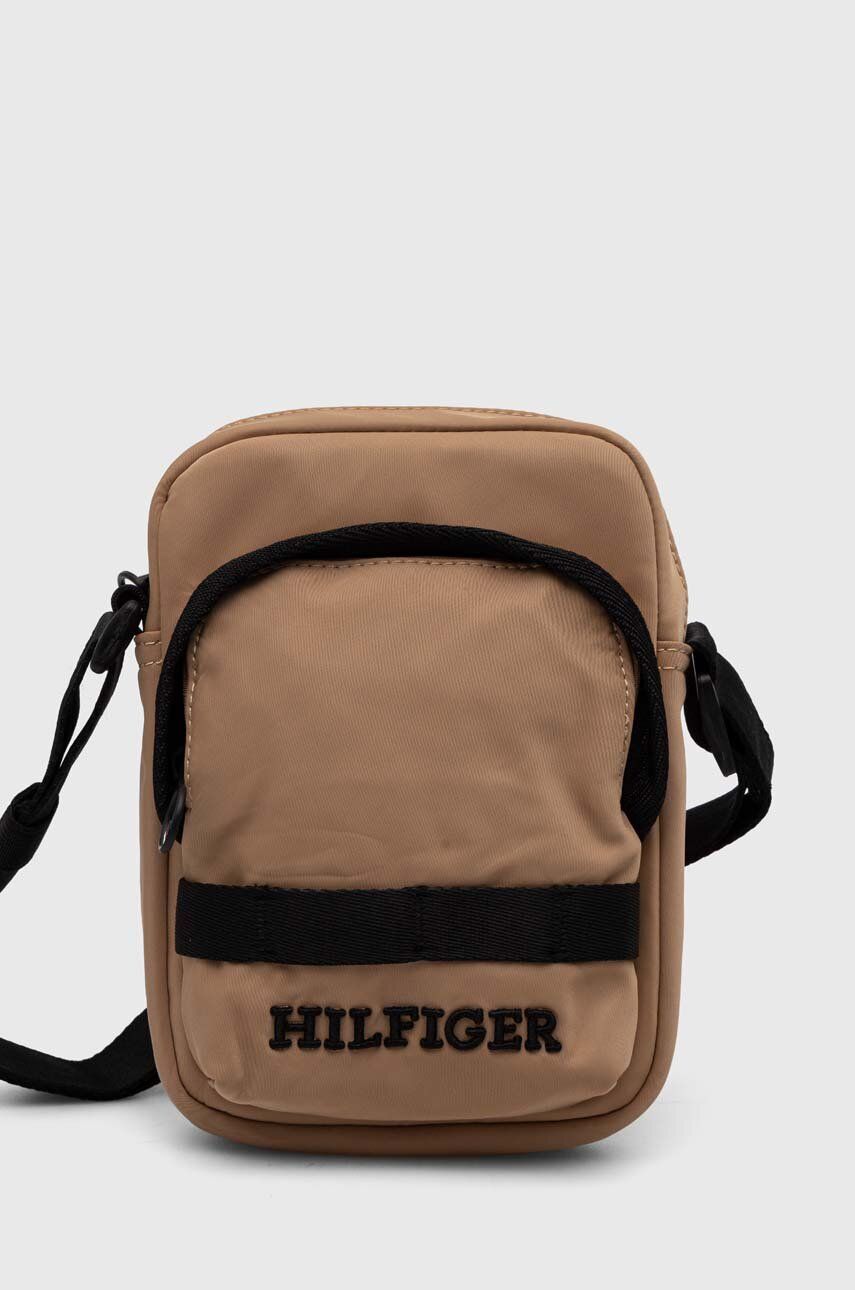 Malá taška Tommy Hilfiger béžová farba, AM0AM12204