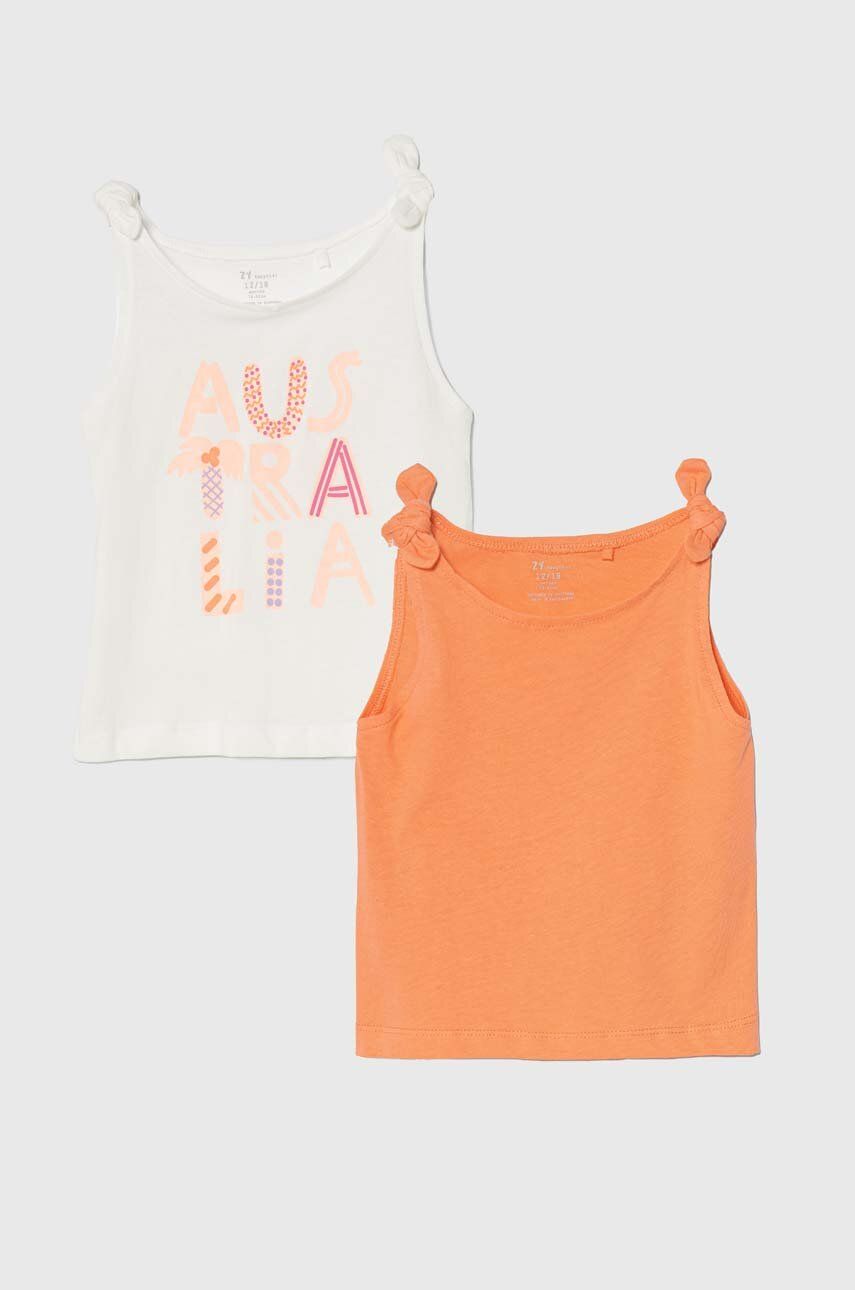 Bavlnený top pre bábätká zippy 2-pak oranžová farba