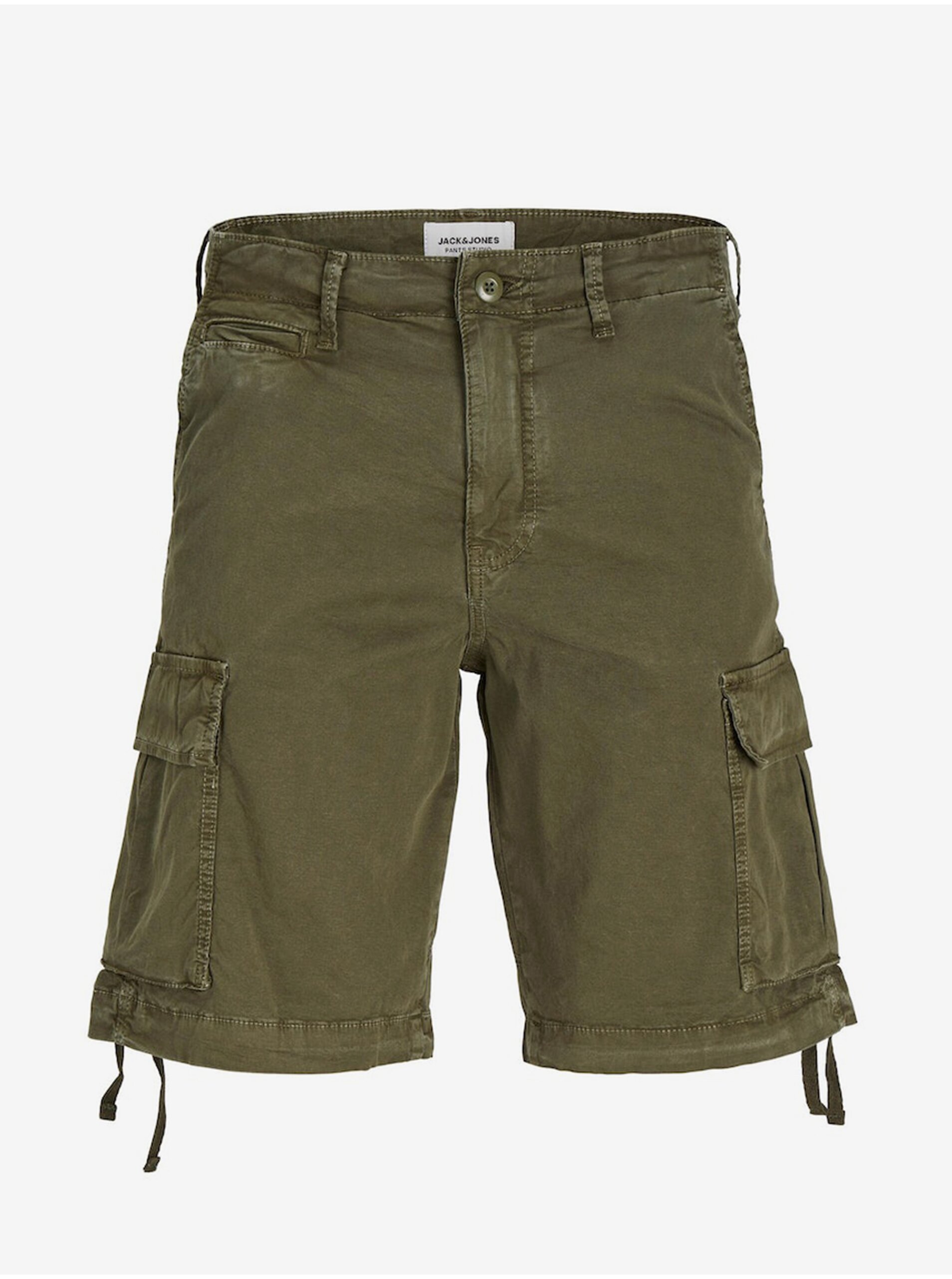 Khaki pánske cargo kraťasy Jack & Jones Cole