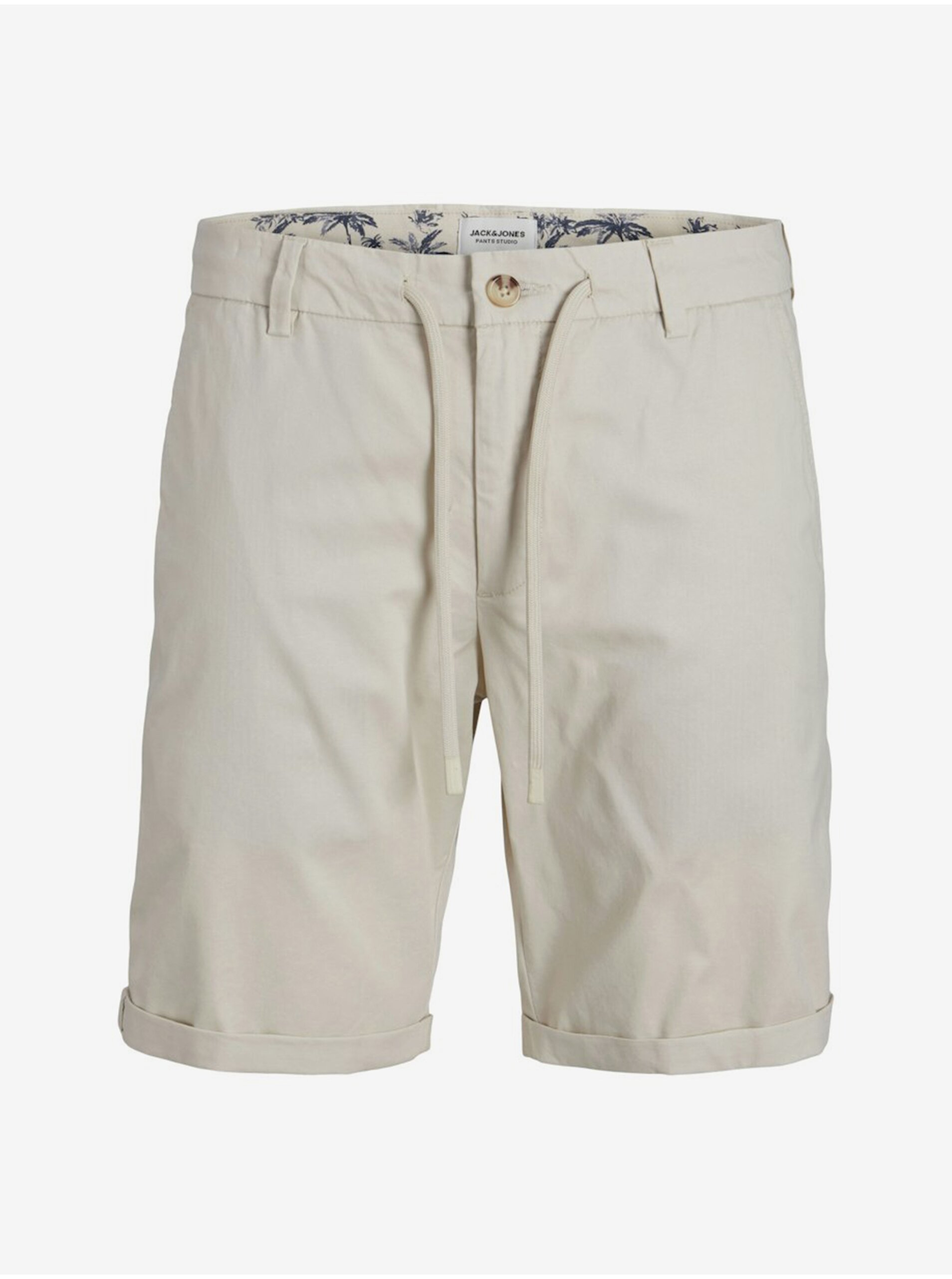 Krémové pánske chino kraťasy Jack & Jones Marco