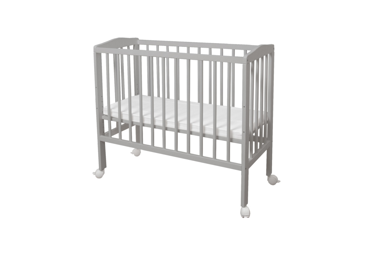 Expedo Prístavná postieľka 2 v 1 s matracom KYLISA, 45/58x85/79x94, sivá