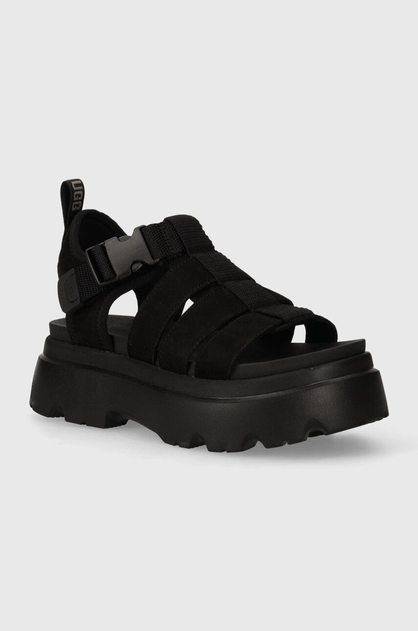 Sandále UGG Cora dámske, čierna farba, na platforme, 1152698