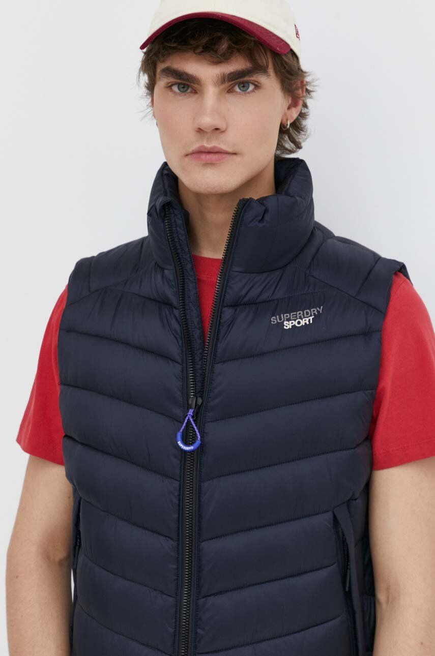 Vesta Superdry pánsky, tmavomodrá farba, zimný
