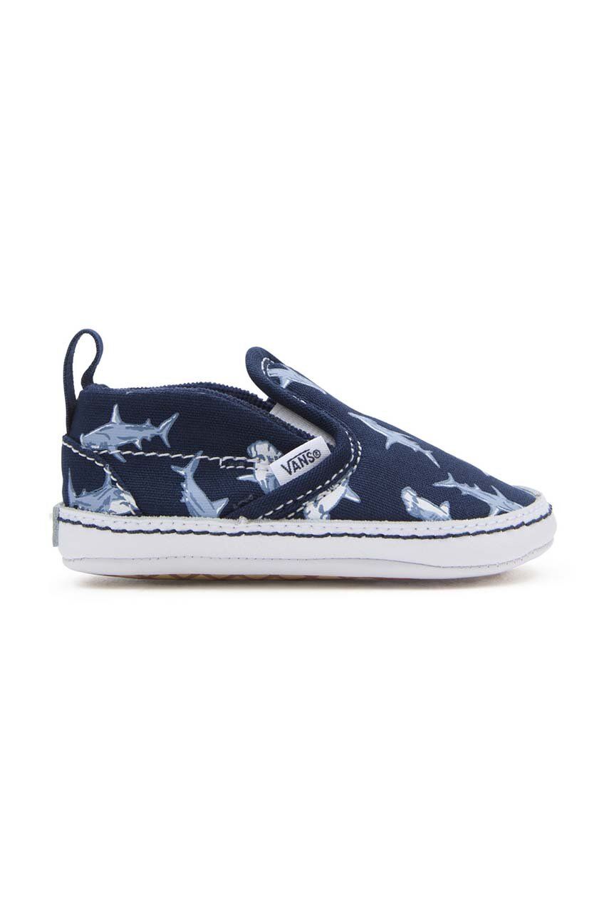 Topánky pre bábätká Vans Slip-On V Crib zelená farba