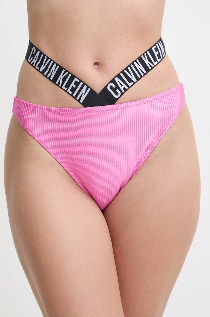 Plavkové nohavičky Calvin Klein ružová farba, jemne vystužený košík, KW0KW02391