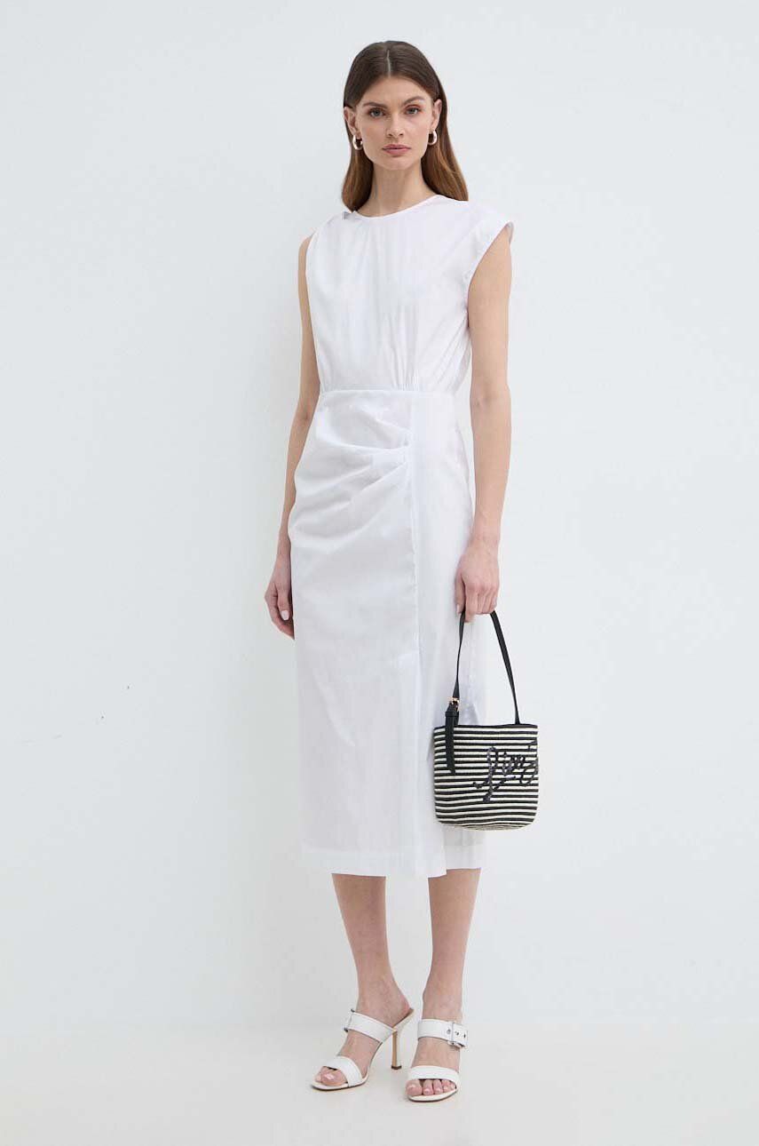Šaty Marella biela farba, midi, rovný strih, 2413221122200