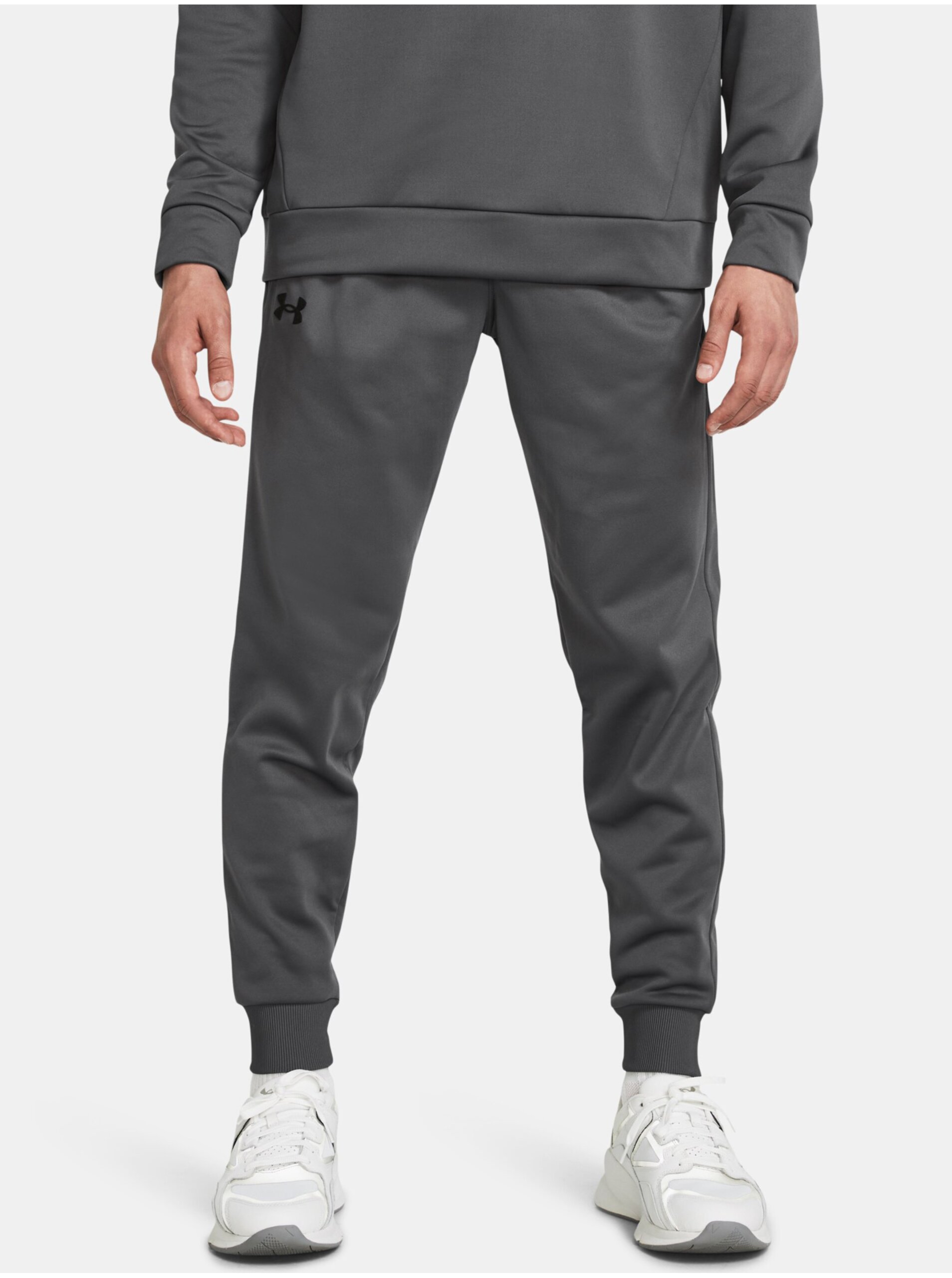 Šedé pánske športové tepláky Under Armour UA Armour Fleece Joggers