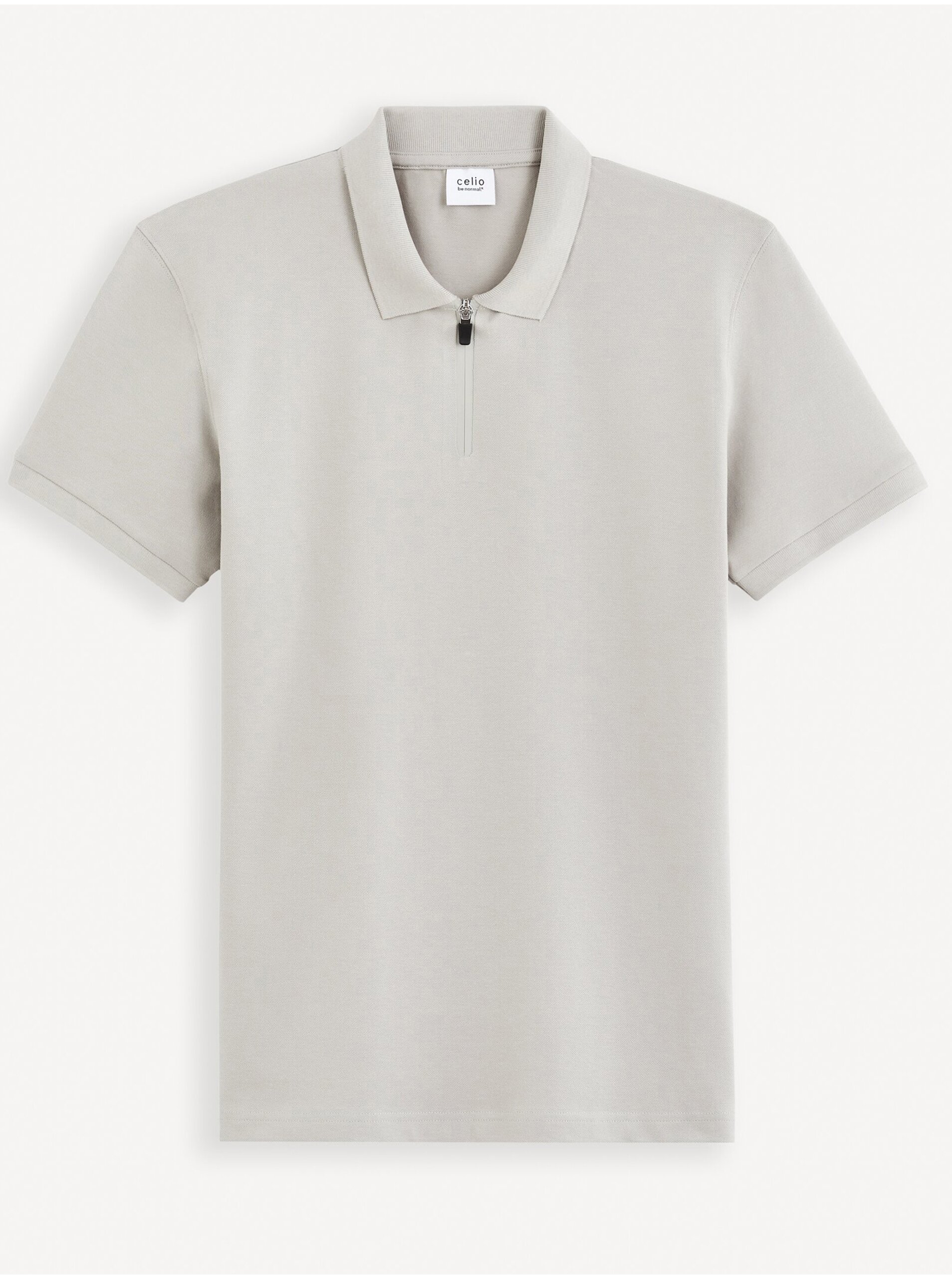 Svetlosivé pánske basic polo tričko Celio Gebenoit