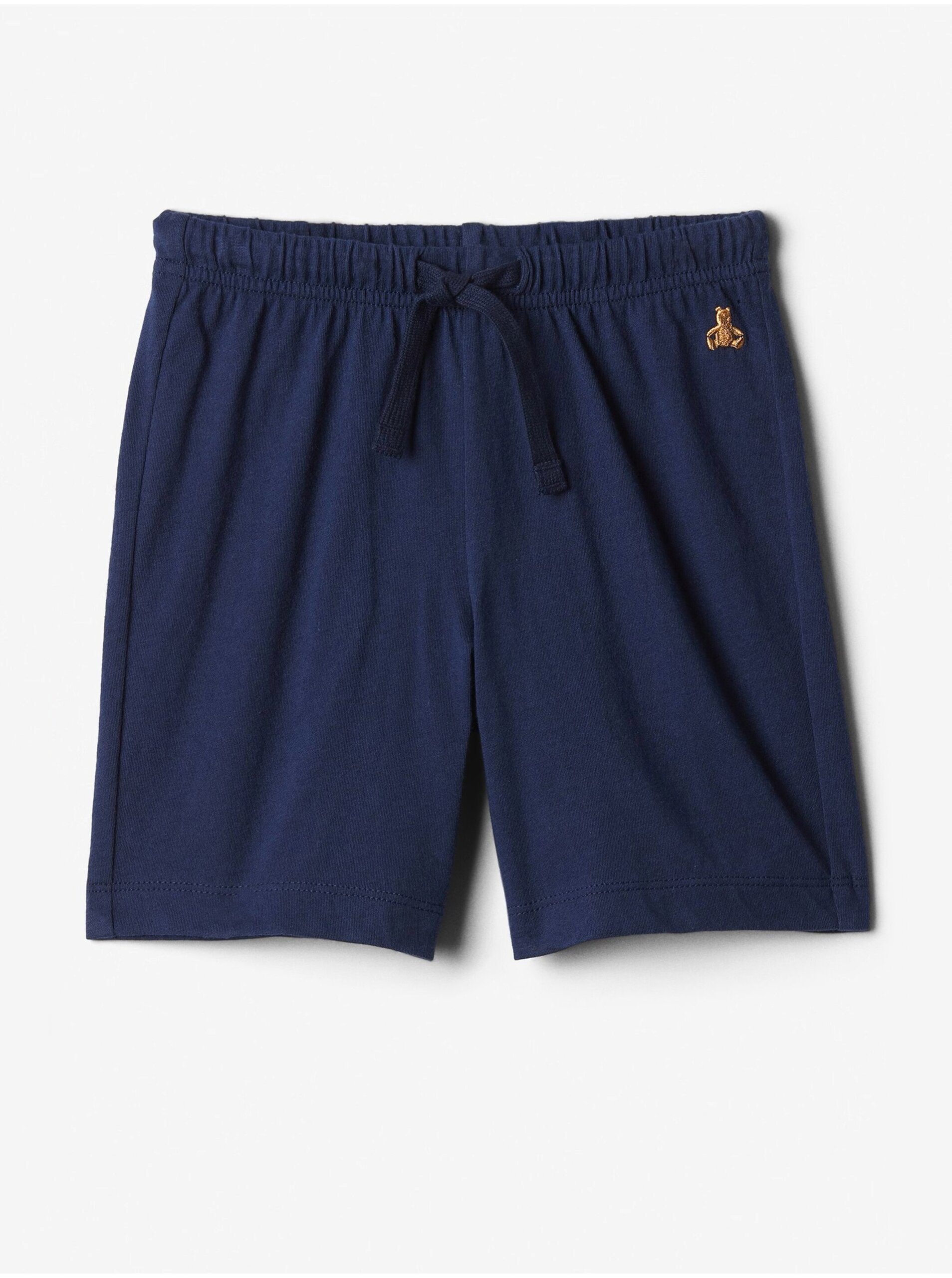 Tmavomodré chlapčenské teplákové kraťasy s výšivkou GAP