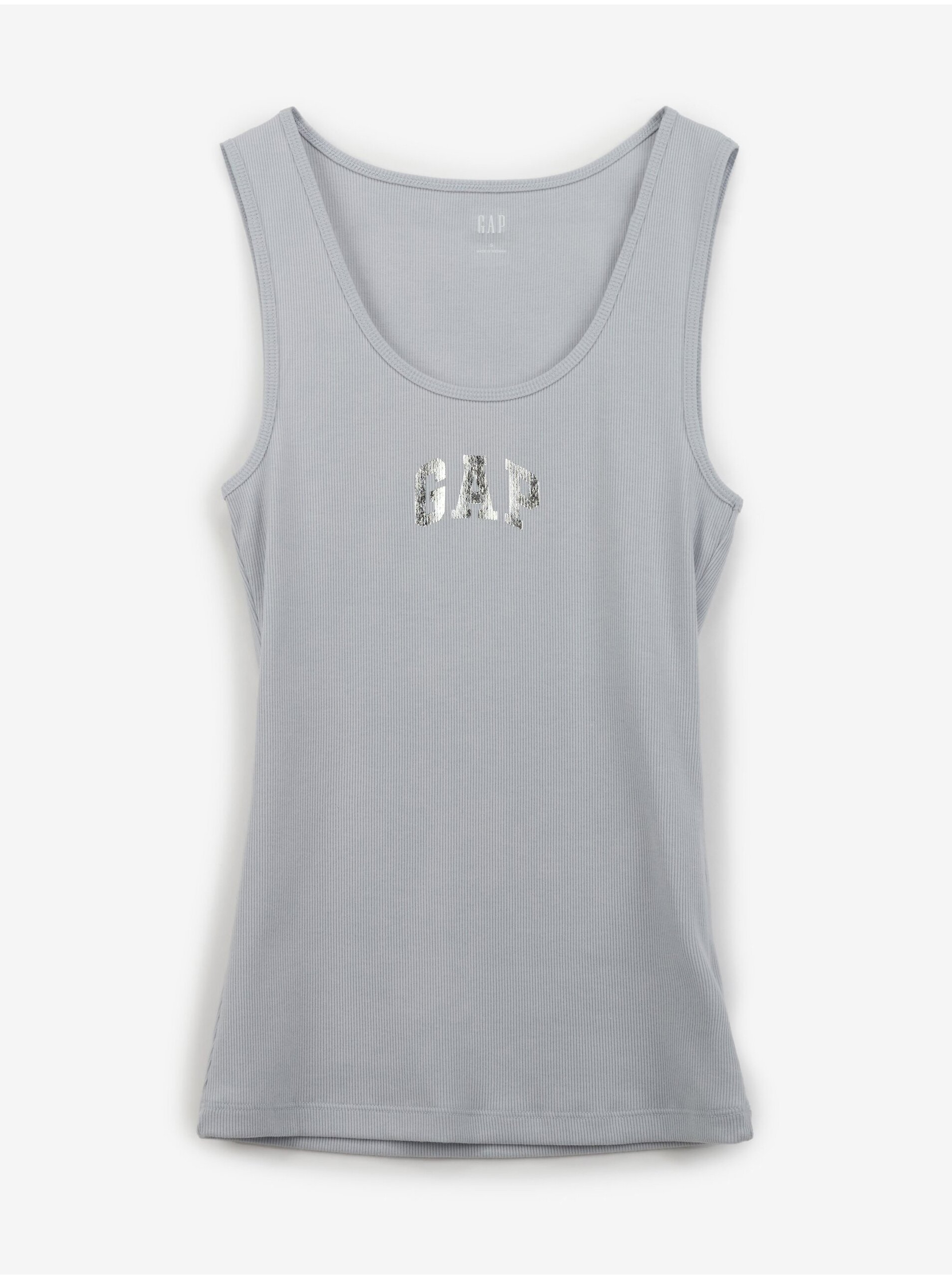 Sivé dámske rebrované tielko s logom GAP