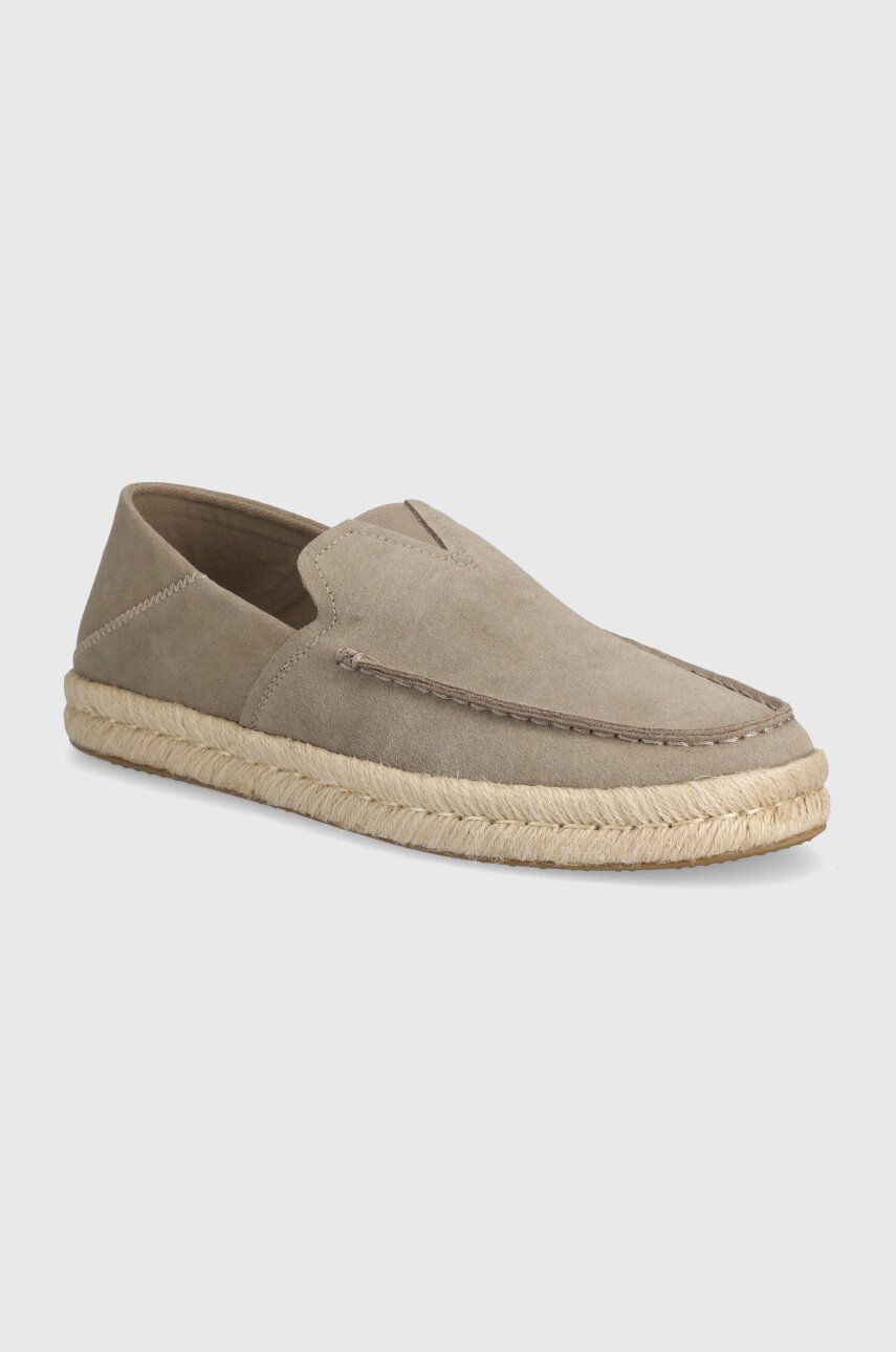 Semišové espadrilky Toms Alonso Loafer Rope béžová farba, 10020865