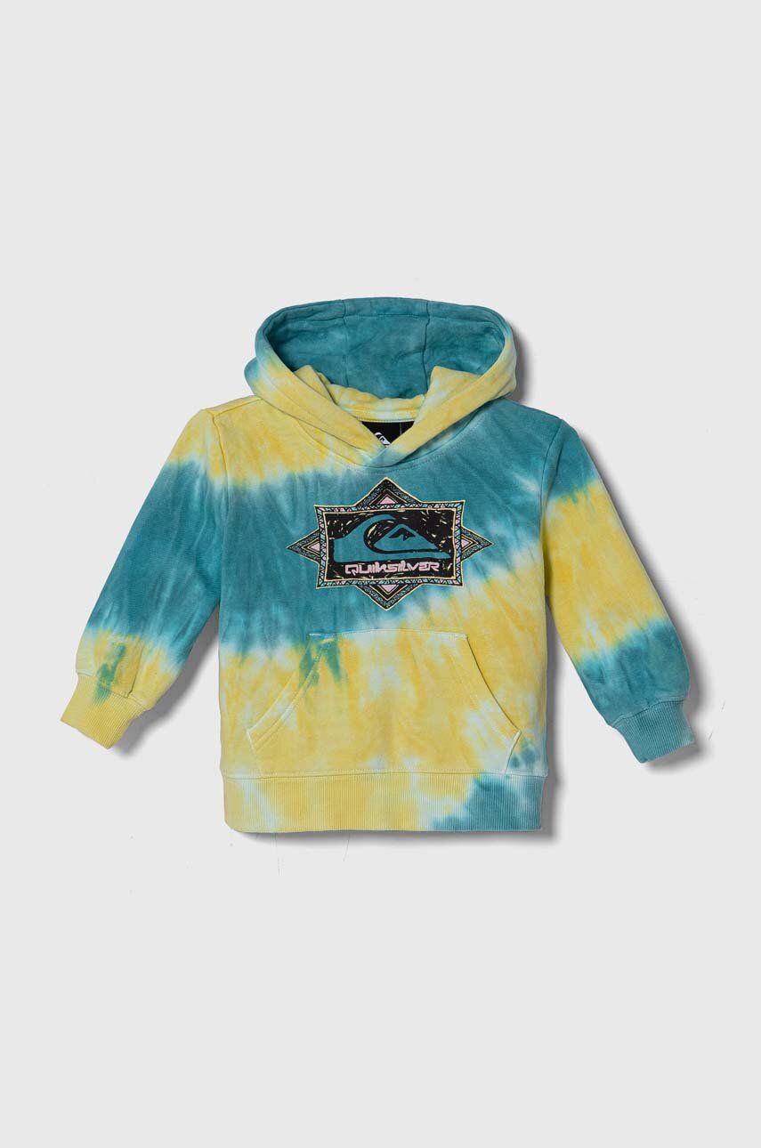 Bavlnená mikina Quiksilver TIE DIE HOOD s kapucňou, vzorovaná