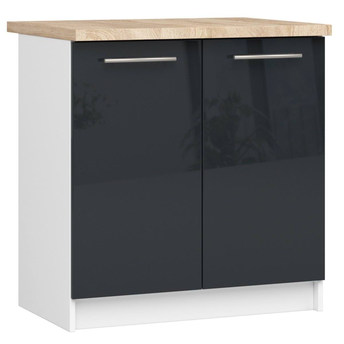 Kuchyňská skříňka Olivie S 80 cm 2D bílá/grafit lesk