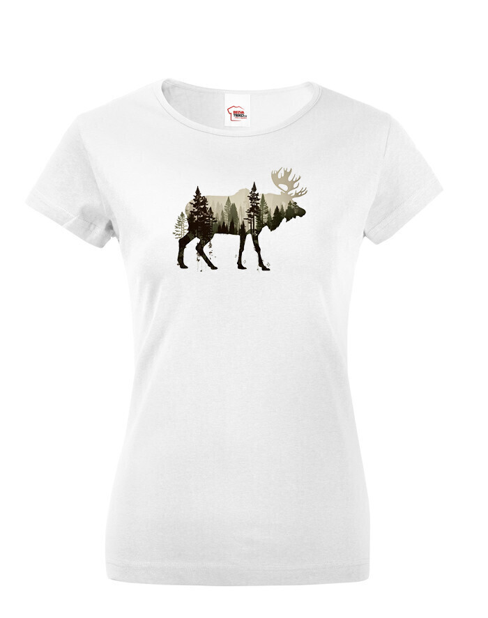 Dámské tričko s potlačou zvierat - Jeleň