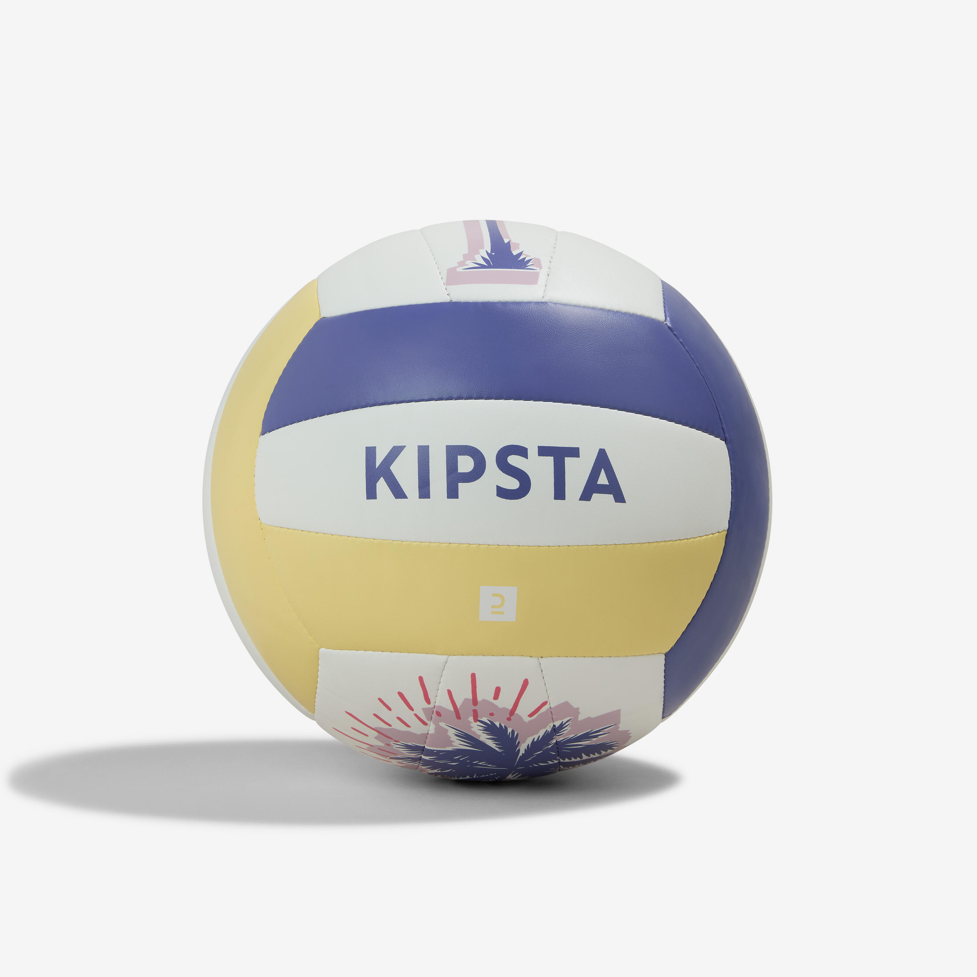 Lopta na plážový volejbal BV100 Classic veľkosť 5 žlto-fialová