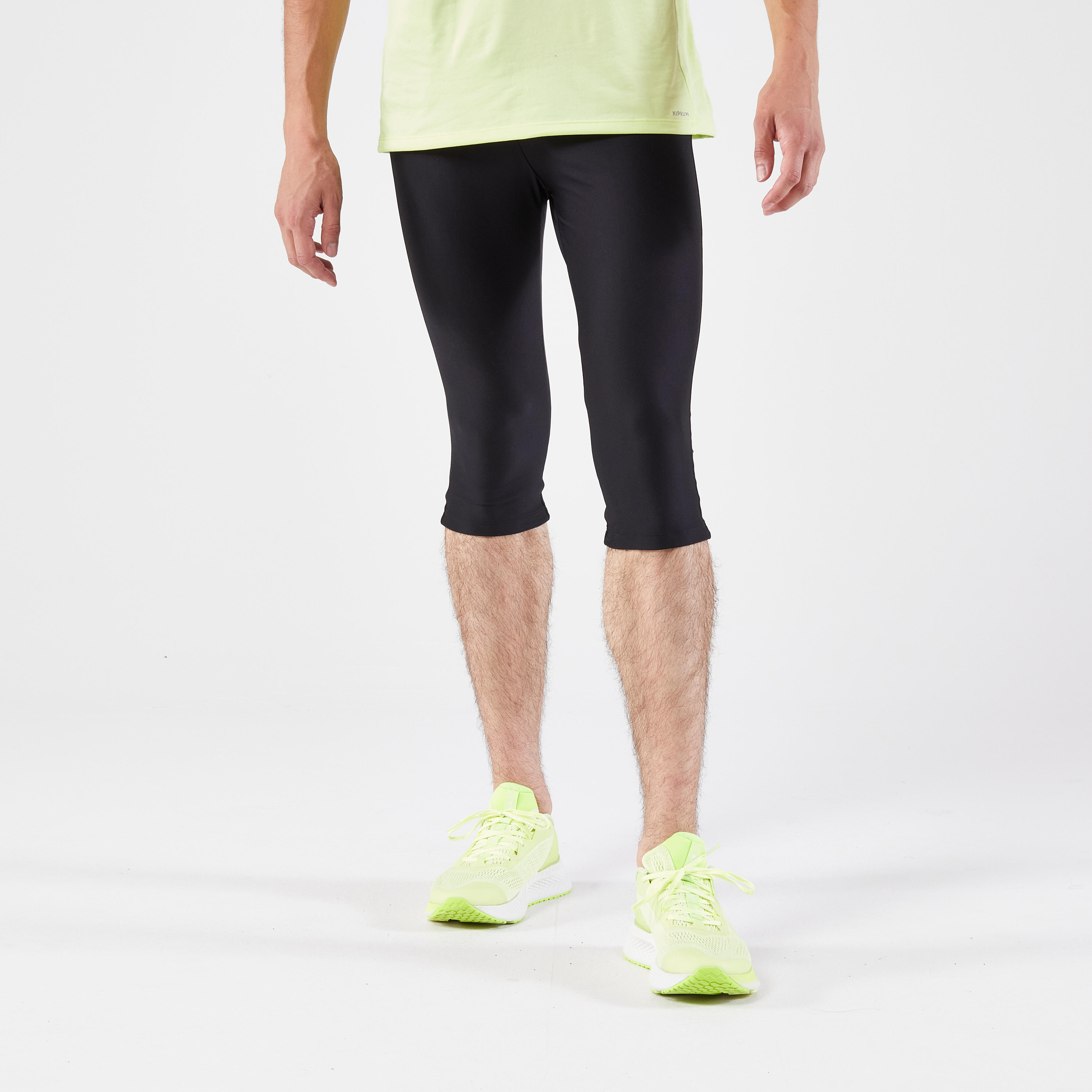 Pánske 3/4 bežecké legíny Run 100 čierne