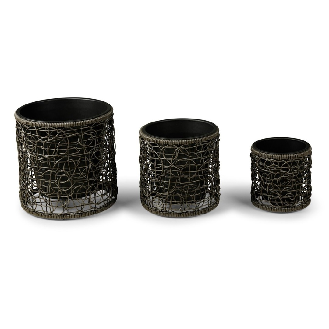 TEXIM TILBURG - sada 3 kusov okrúhlych kvetináčov