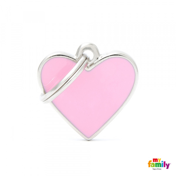 MyFamily známka gravírovacia srdce malé ružové