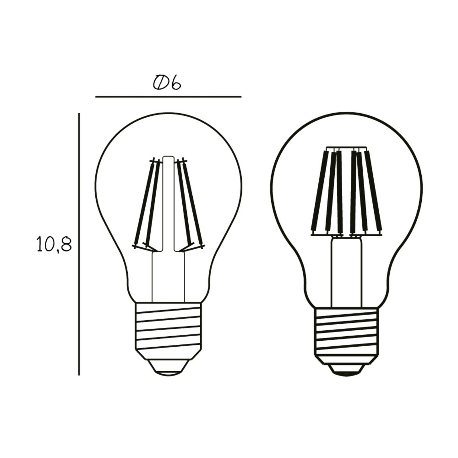 Ľubovoľná LED žiarovka, E27 Ø 6 cm 5 W 2 200 K stmievateľná
