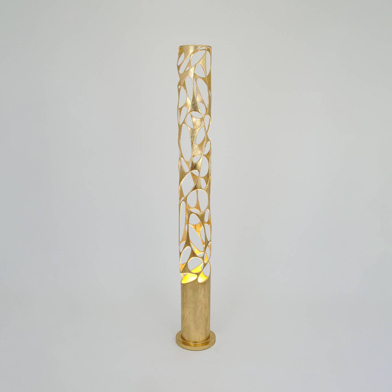 Stojacia lampa Talismano, zlatá farba, výška 176 cm, železo