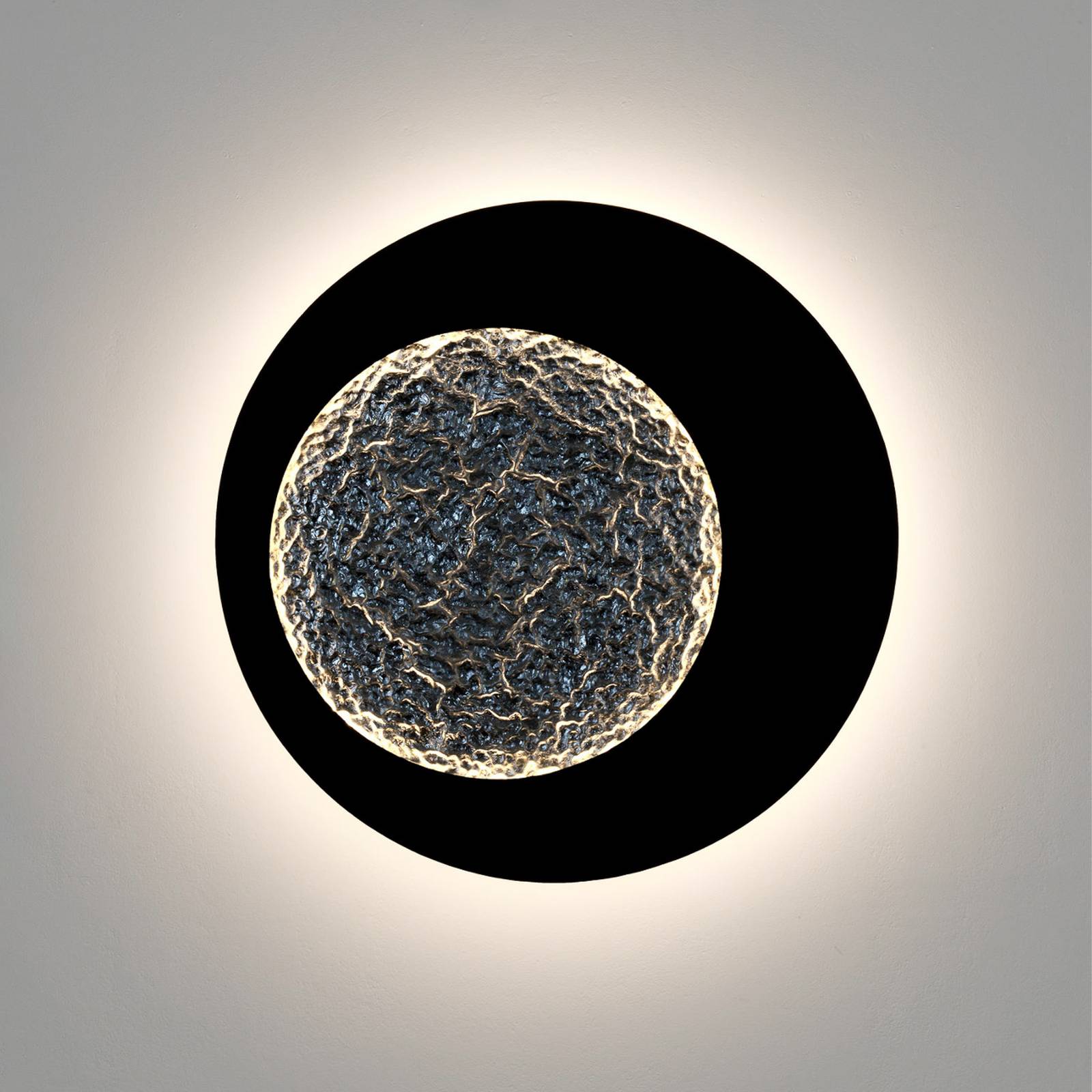 Nástenné svietidlo Plenilunio LED, hnedo-čierno-strieborné, 60 cm