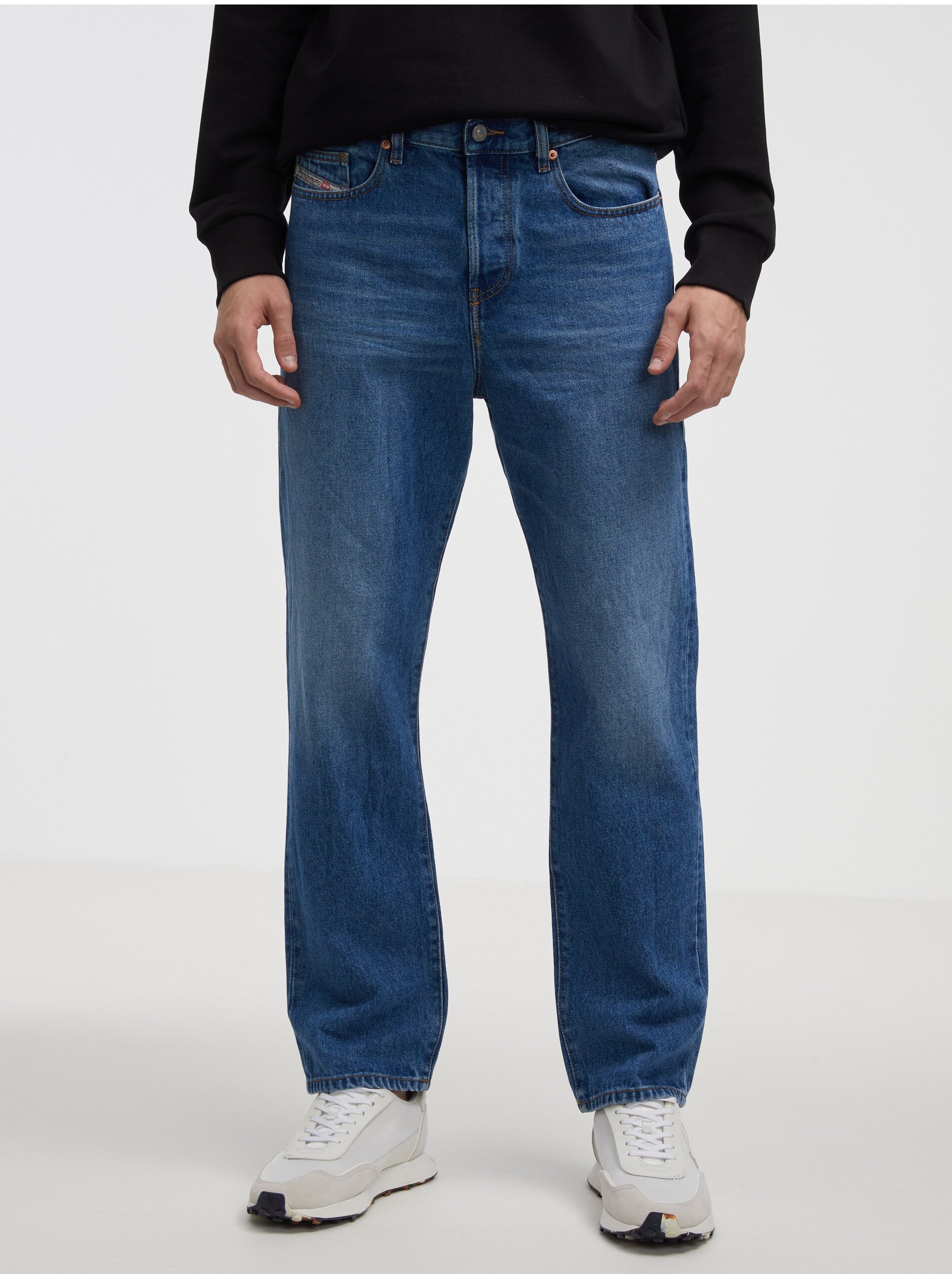 Navy Blue Men's Straight Fit Diesel Jeans - Men's