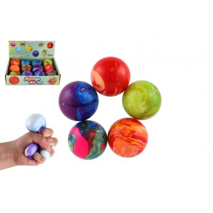 Teddies Loptička antistresová mačkací sliz 6 cm dúhový, viac druhov