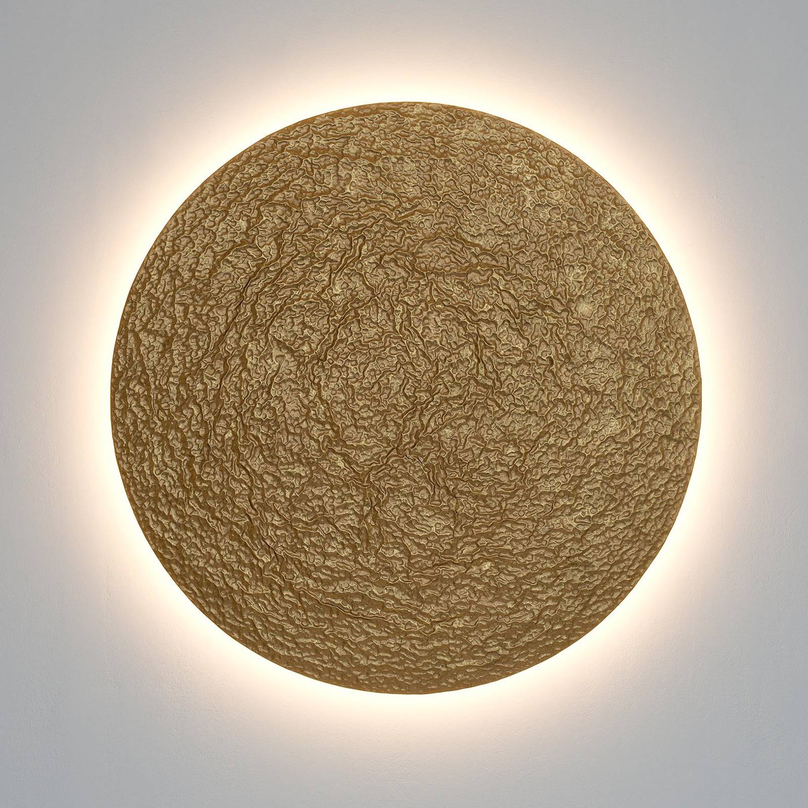 Nástenné svietidlo LED Meteor, zlatá farba, Ø 100 cm, železo