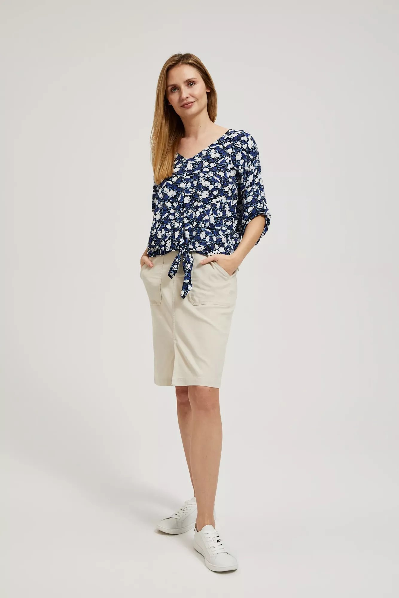 Women's patterned blouse MOODO - black