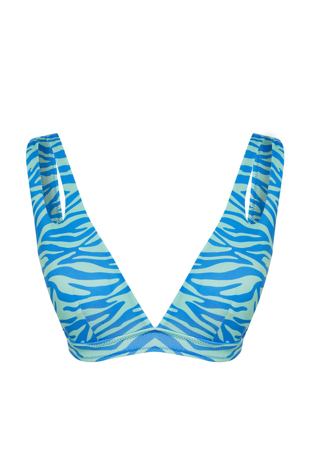 Trendyol Animal Triangle Cut Out/Window Bikini Top