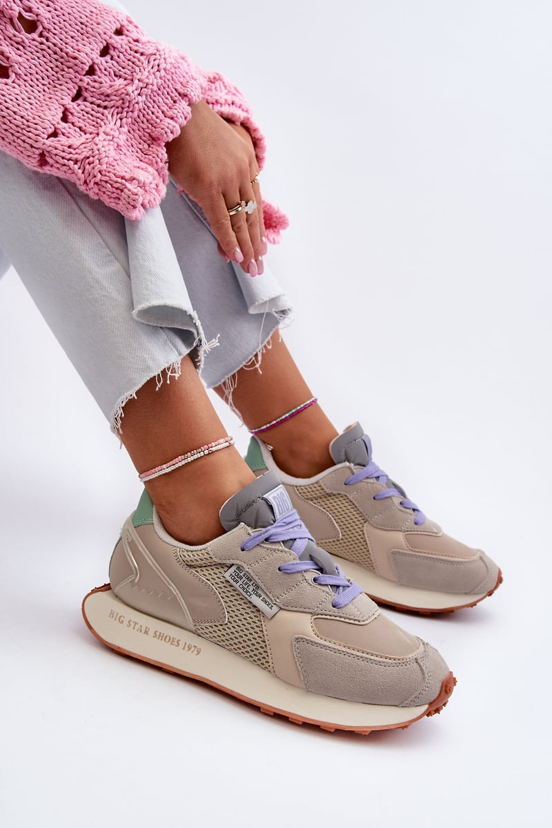 Women's sneakers on the Memory Foam Big Star Platform Beige