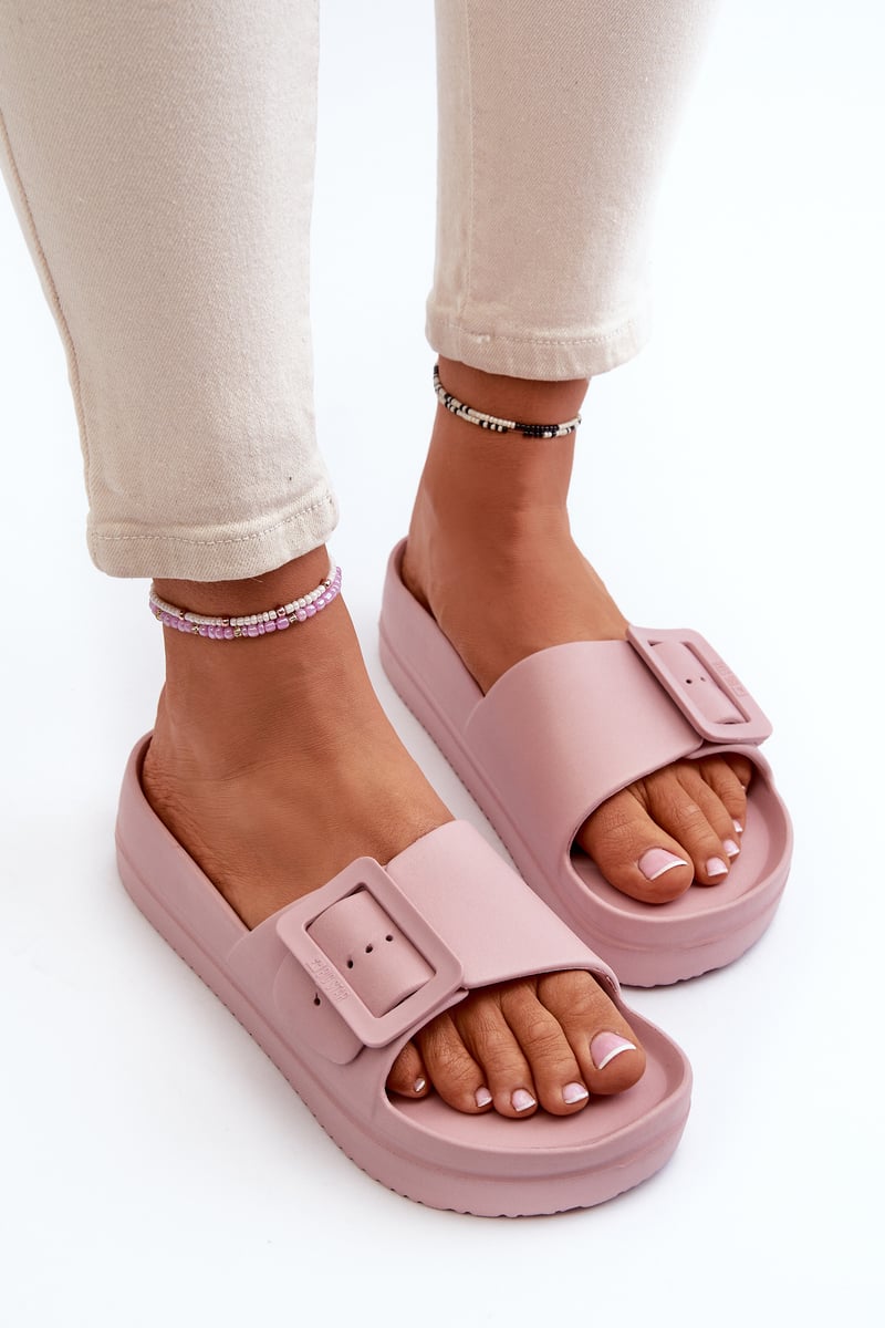 Women's Platform Foam with Big Star Buckle Pink