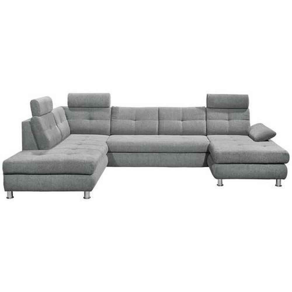 Rozkladacia Sedacia Súprava V Tvare U Alba, Sivá