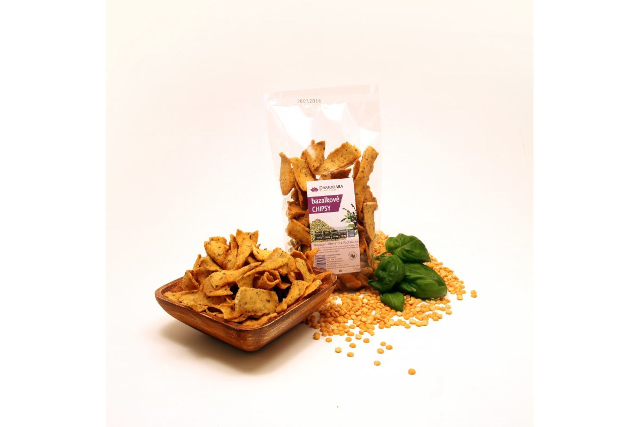 BIOLIENKA CHIPSY Damodara bazalka 150g 150g