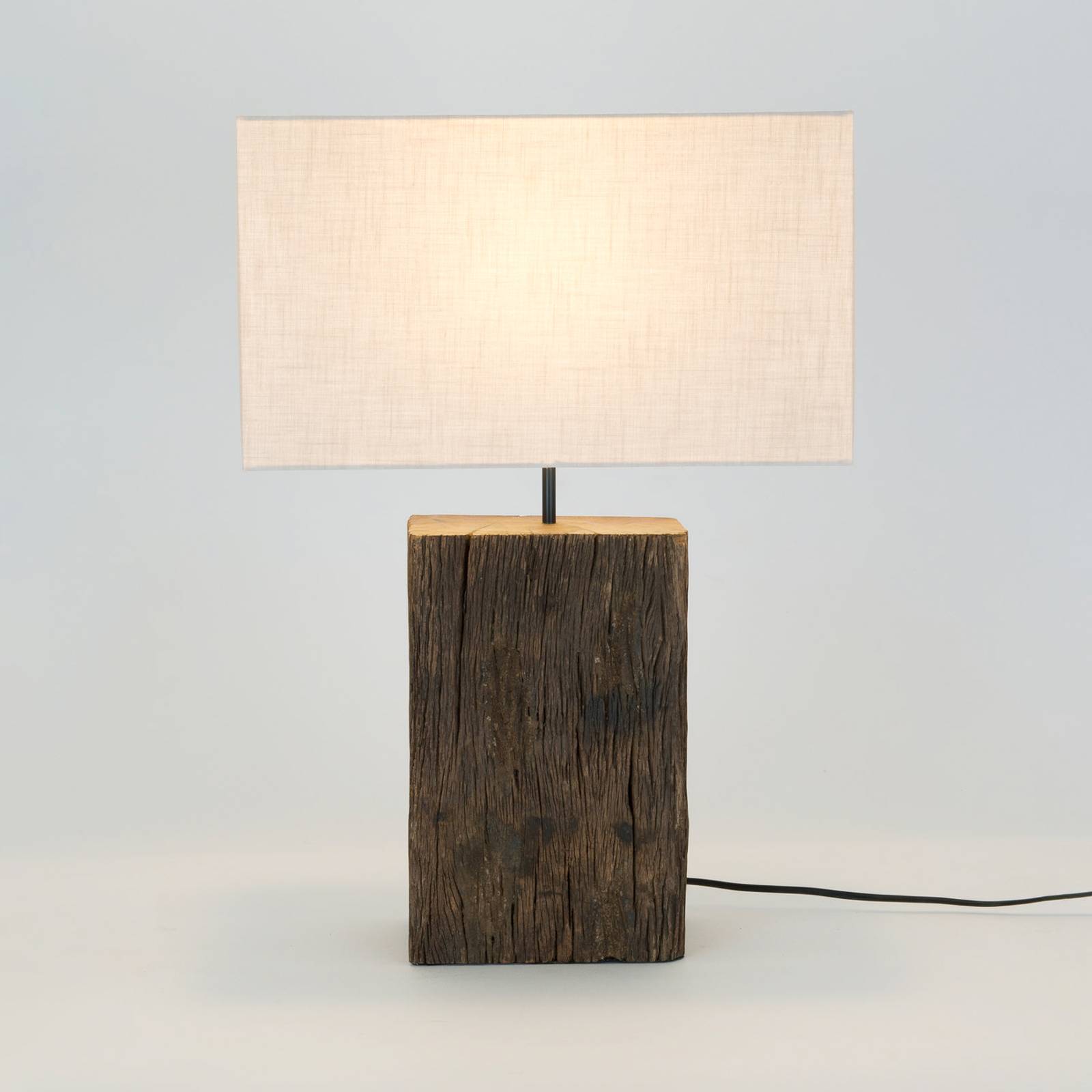 Stolová lampa Montecristo, farba dreva/béžová, výška 59 cm, drevo