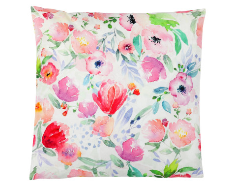 Dekoračný vankúš Akvarel kvety 45x45 cm, zamat%