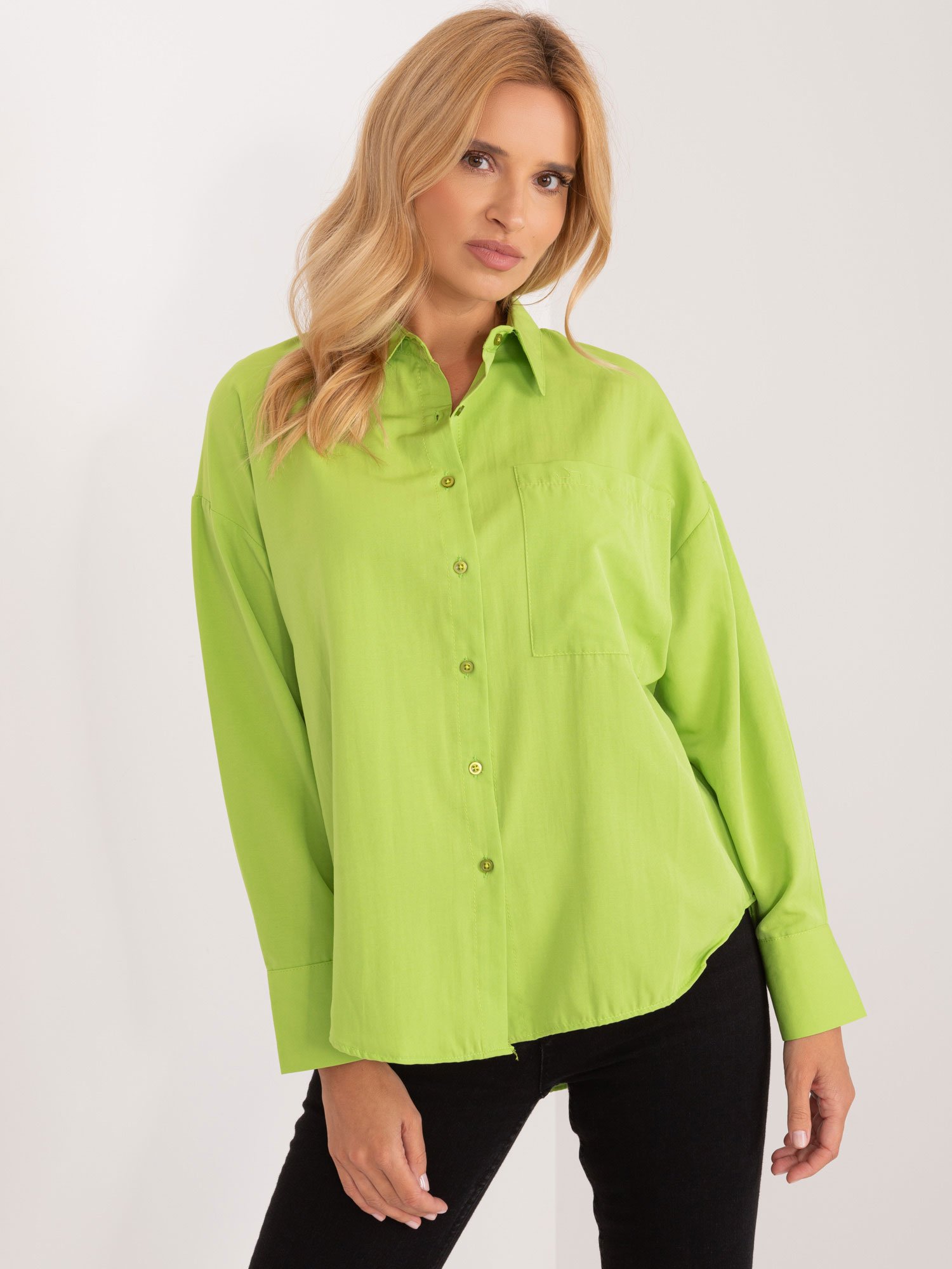 Lime oversize shirt with collar