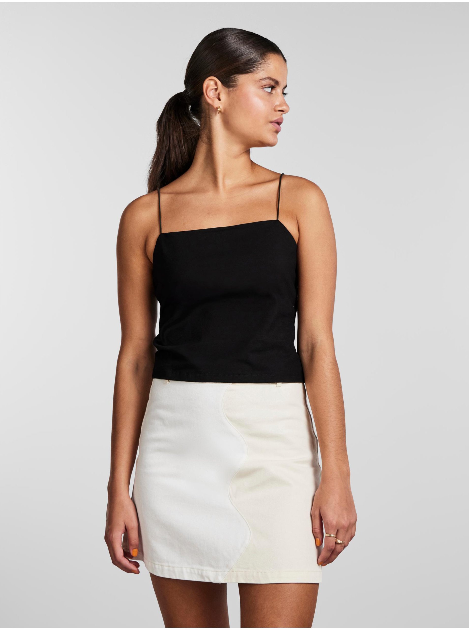 Women's Black Tank Top Pieces Kiwi - Women