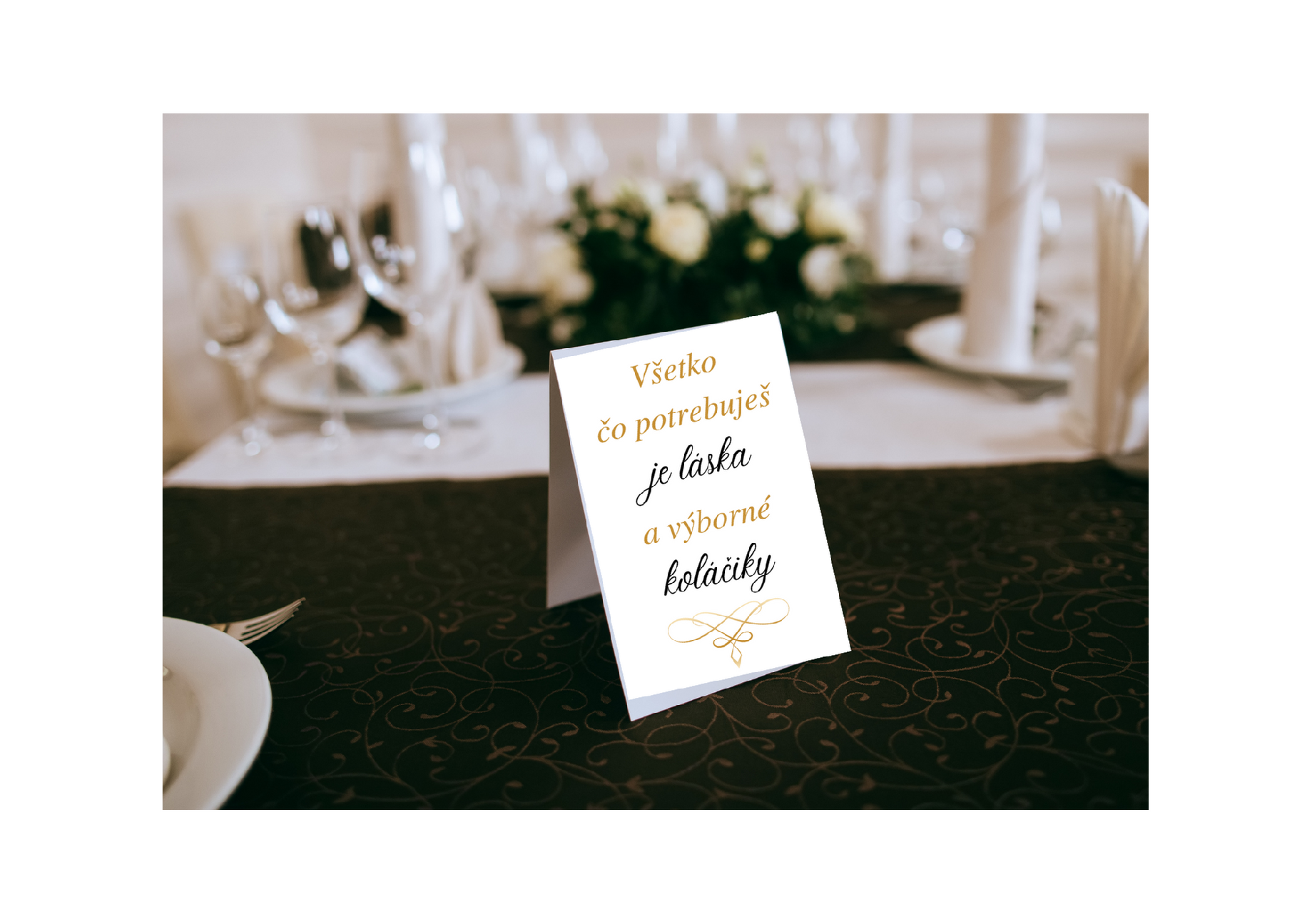 Personal Svadobné informačné karty - Elegant ornament 5 ks Univerzálna karta: Zložená