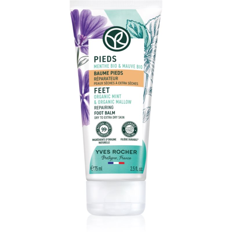 Yves Rocher Pieds regeneračný balzam na nohy Organic Mint & Organic Mallow 75 ml