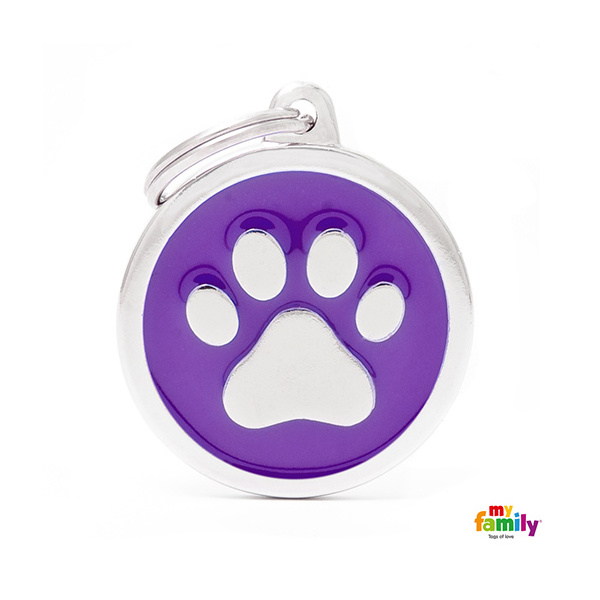 MyFamily známka gravírovacia packa okrúhla veľká fialová