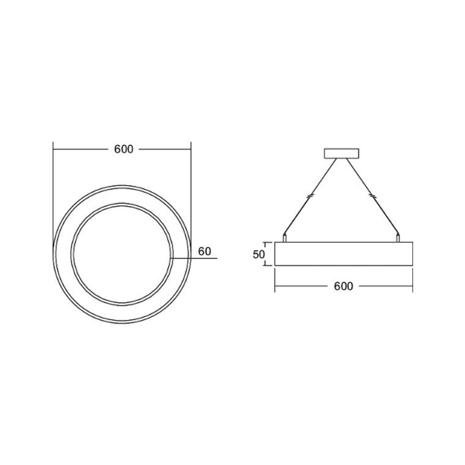BRUMBERG Biro Circle Ring5 Ø 60 cm hore/dole DALI čierna 840