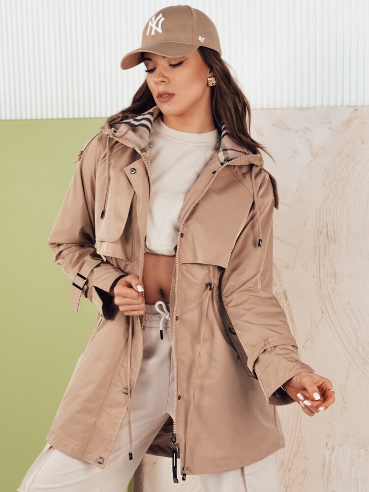 MOZA Women's Parka Jacket Beige Dstreet