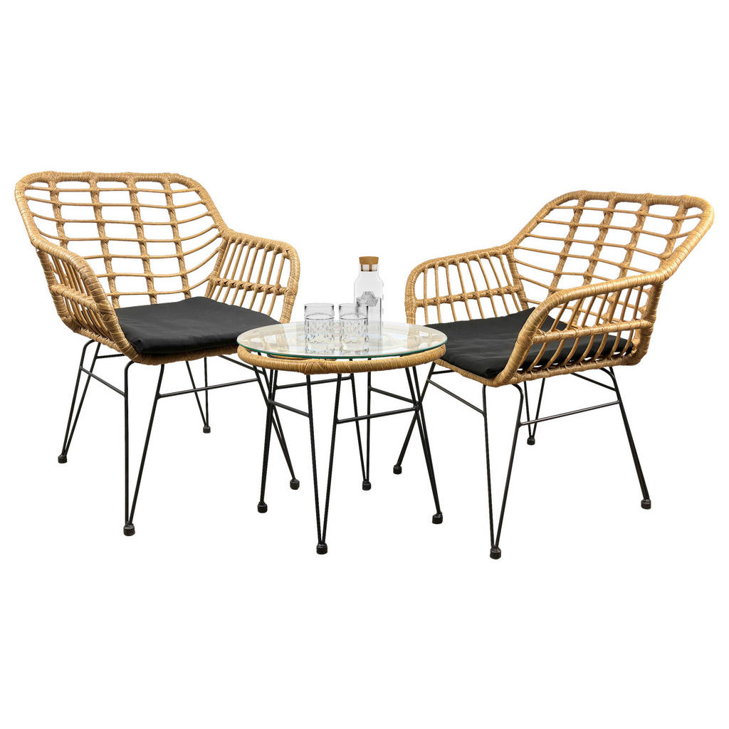 Ambia Garden SÚPRAVA ZÁHRADNÉHO NÁBYTKU 5-dielne, kov, plast, sklo, textil