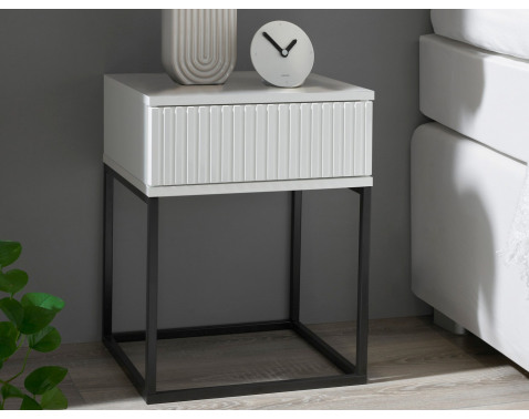 Nočný stolík s 1 zásuvkou Marle, biely%