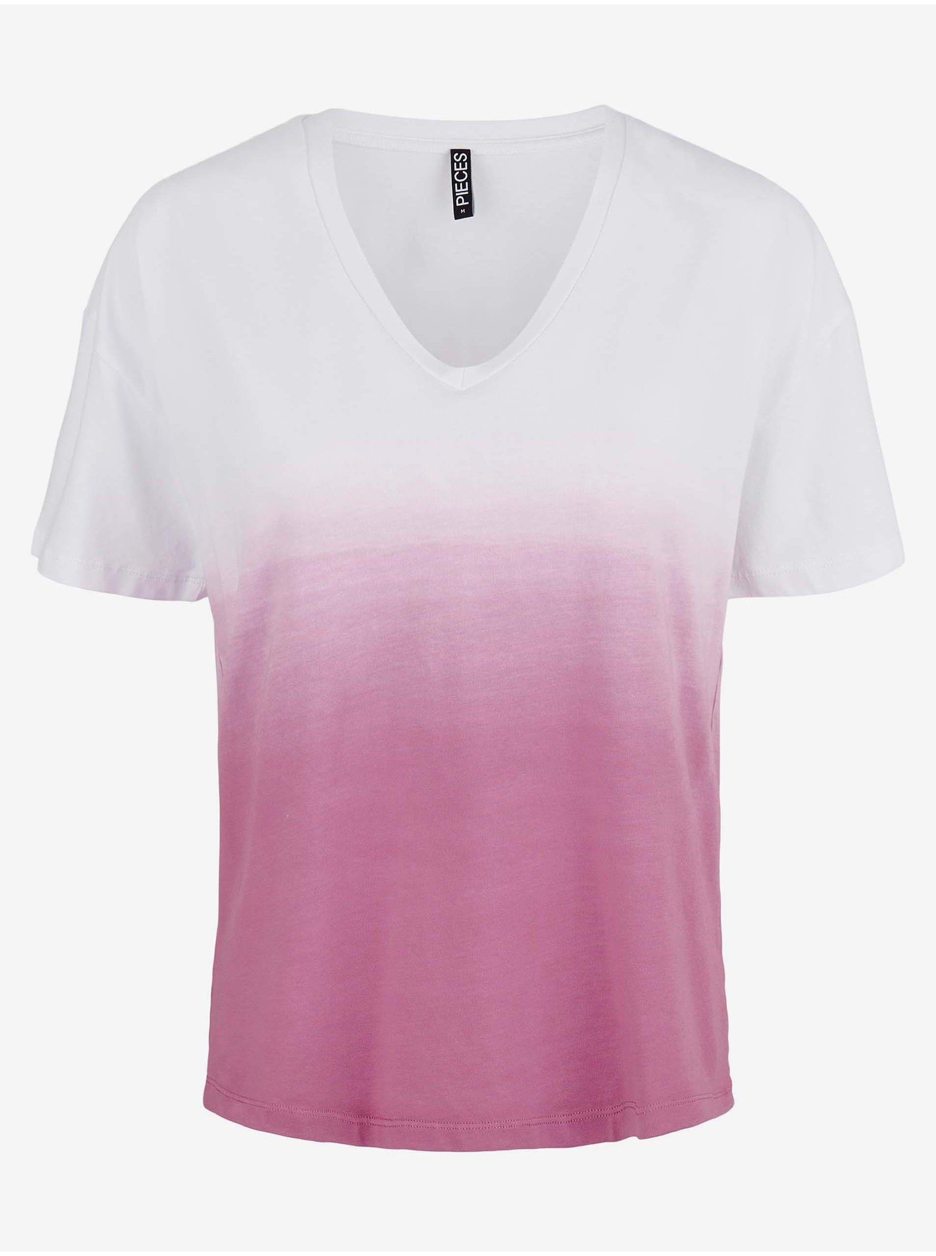 White-pink T-shirt Pieces Abba - Women