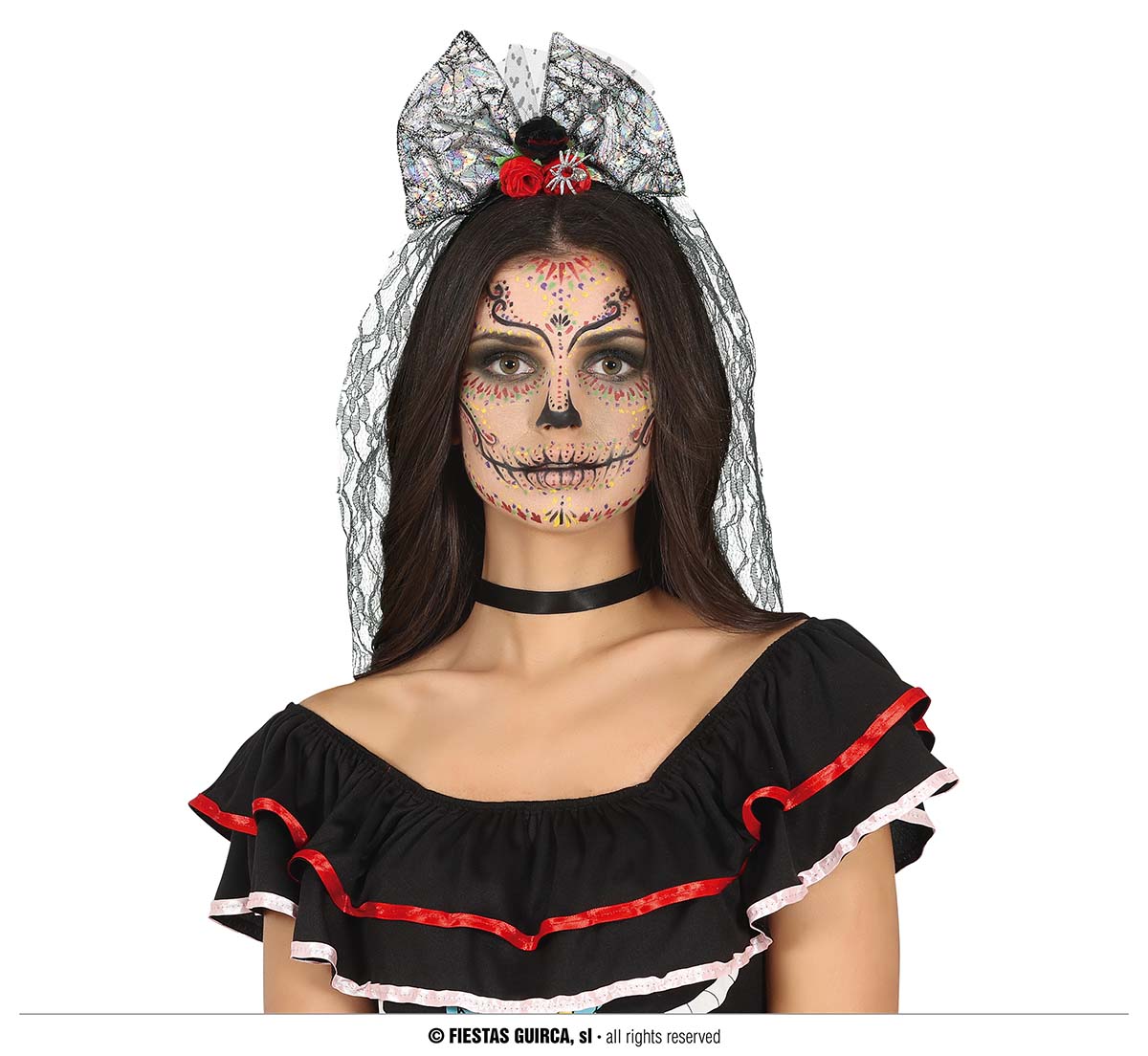 Guirca Čelenka - Strieborná so závojom