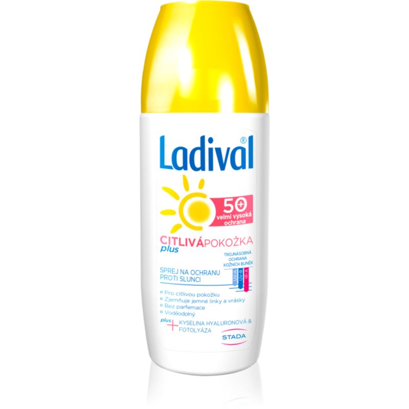 Ladival Sensitive Plus transparentný ochranný sprej proti starnutiu pokožky pre citlivú pokožku SPF 50+ 150 ml