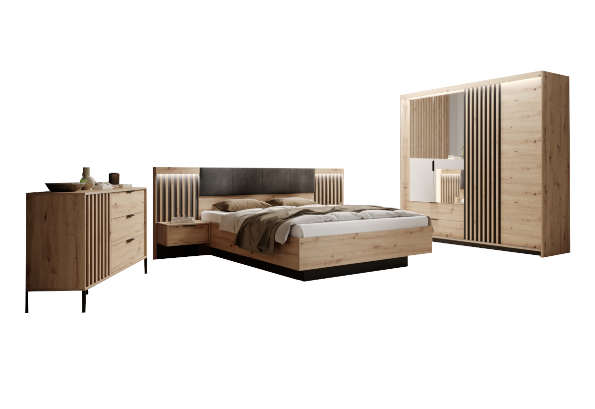 Expedo Spálňová zostava TALMA, dub artisan/antracit